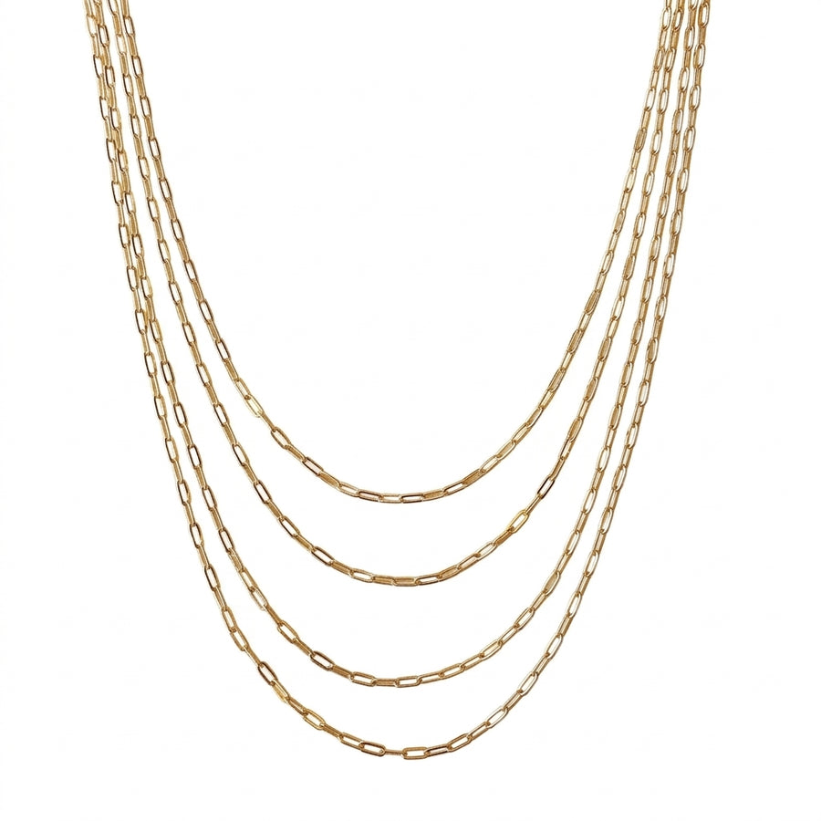 18k Gold Filled Short Link Paperclip Chain