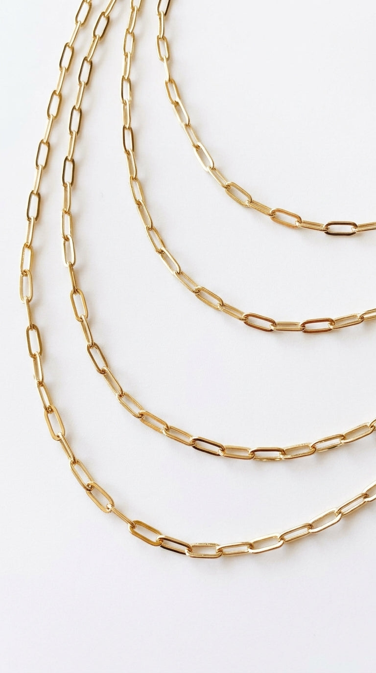 Mondsee 18k Gold Filled Short Link Paperclip Chain | 18k Gold Filled Jewelry