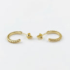 Mondsee 18k Gold Filled CZ C-Hoop Earrings | 18k Gold Filled Jewelry